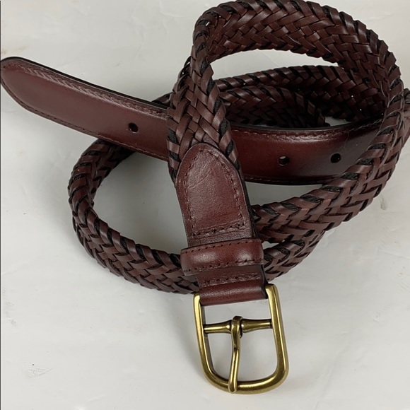 Lands' End Other - Lands’ End woven leather belt size 44